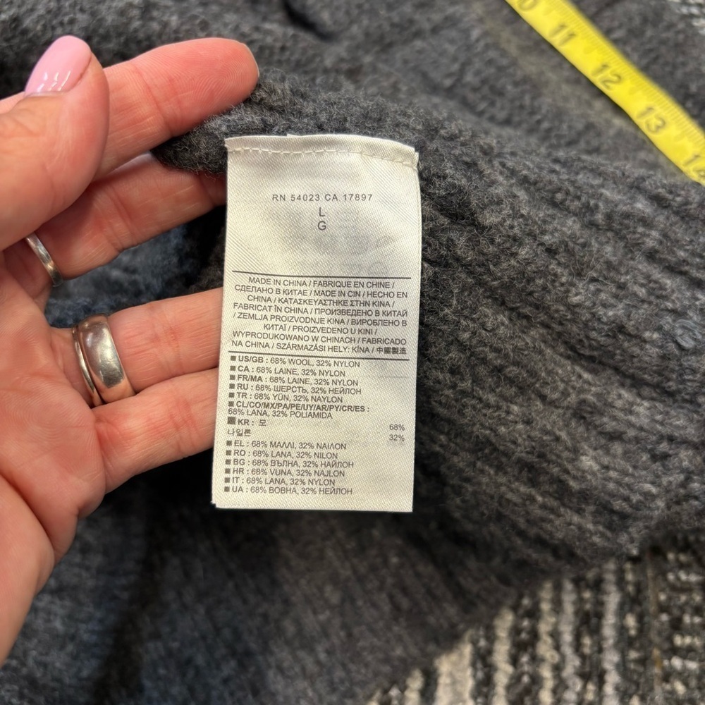 Banana Republic Men’s Large Sweater Cowl Neck Gray - Picture 12 of 12